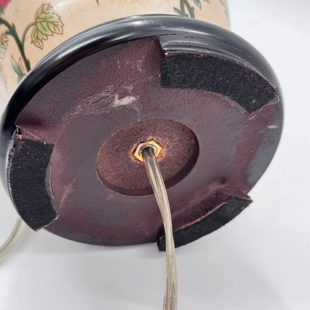 Chinoiserie Floral Ginger Jar Table Lamp with Crackle Glaze